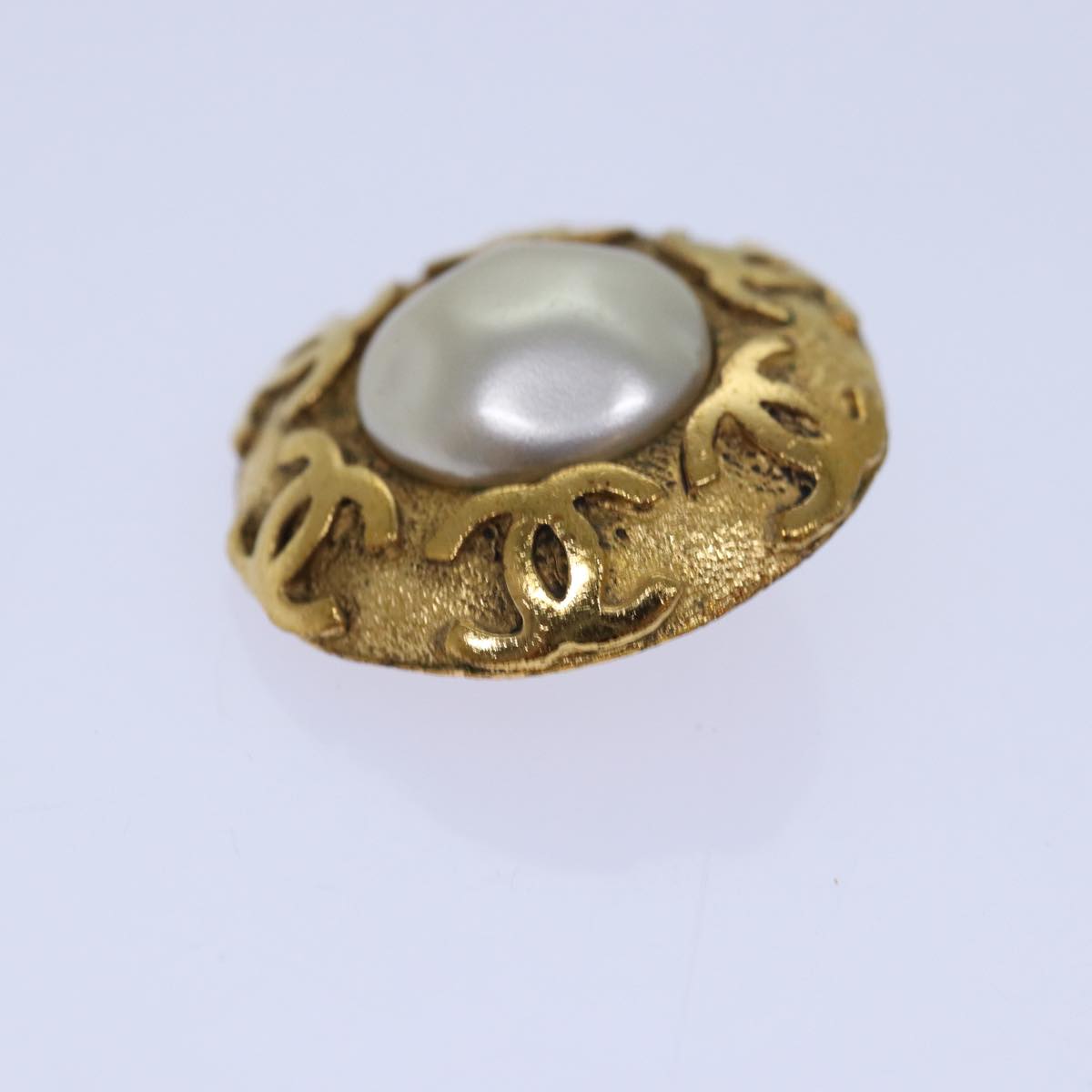 Chanel COCO Mark Earring metal Gold CC Auth hk1466