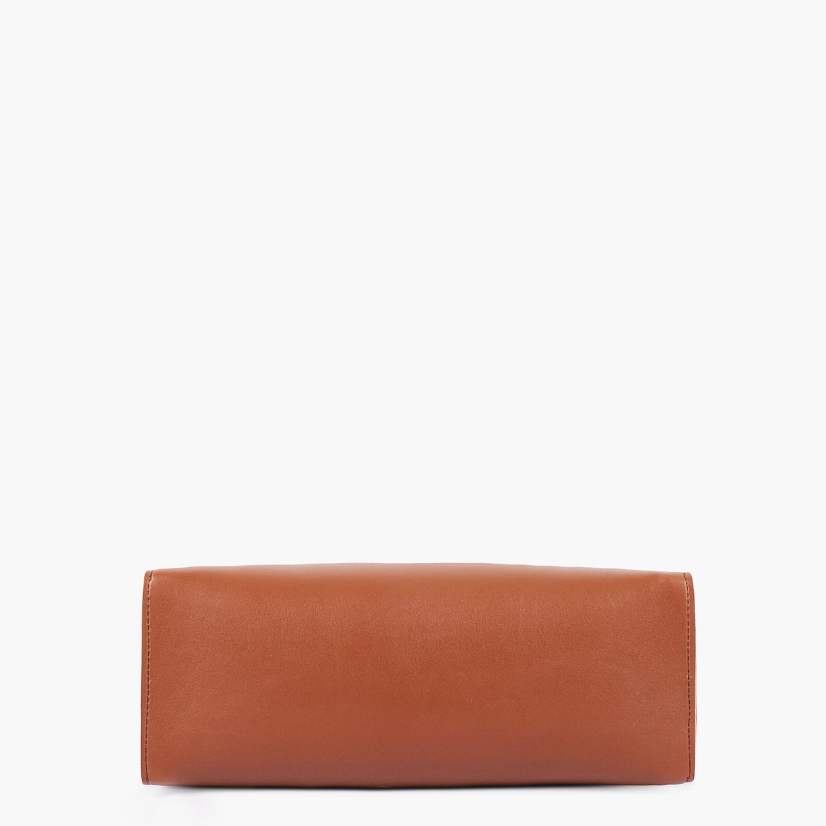 Brown zipper shoulder bag with long handle