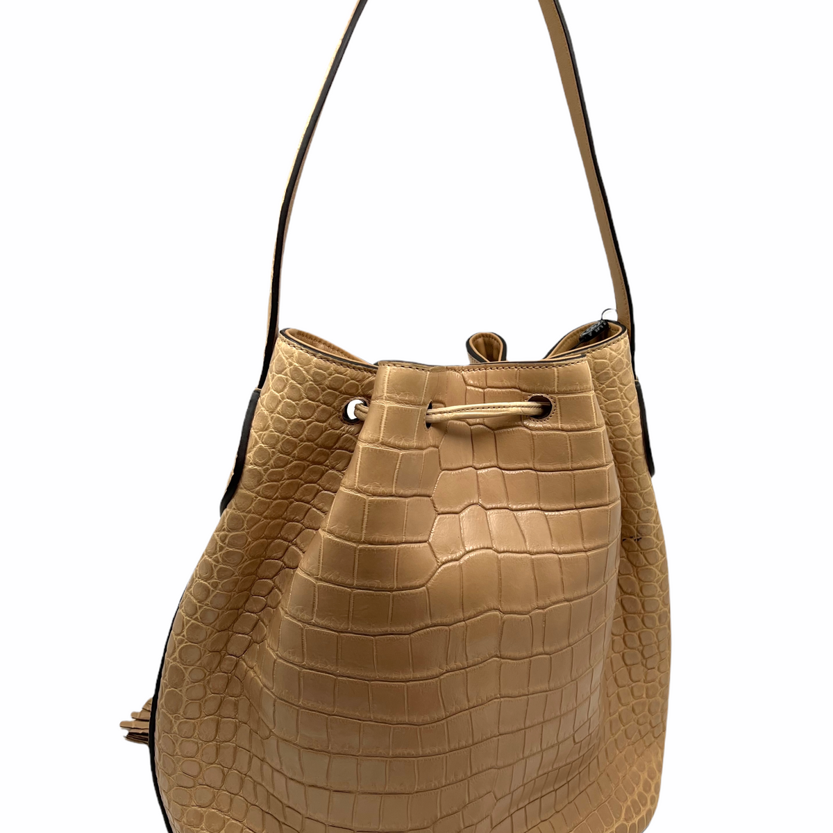 Gucci Lady Tassel Crocodile Bucket Bag