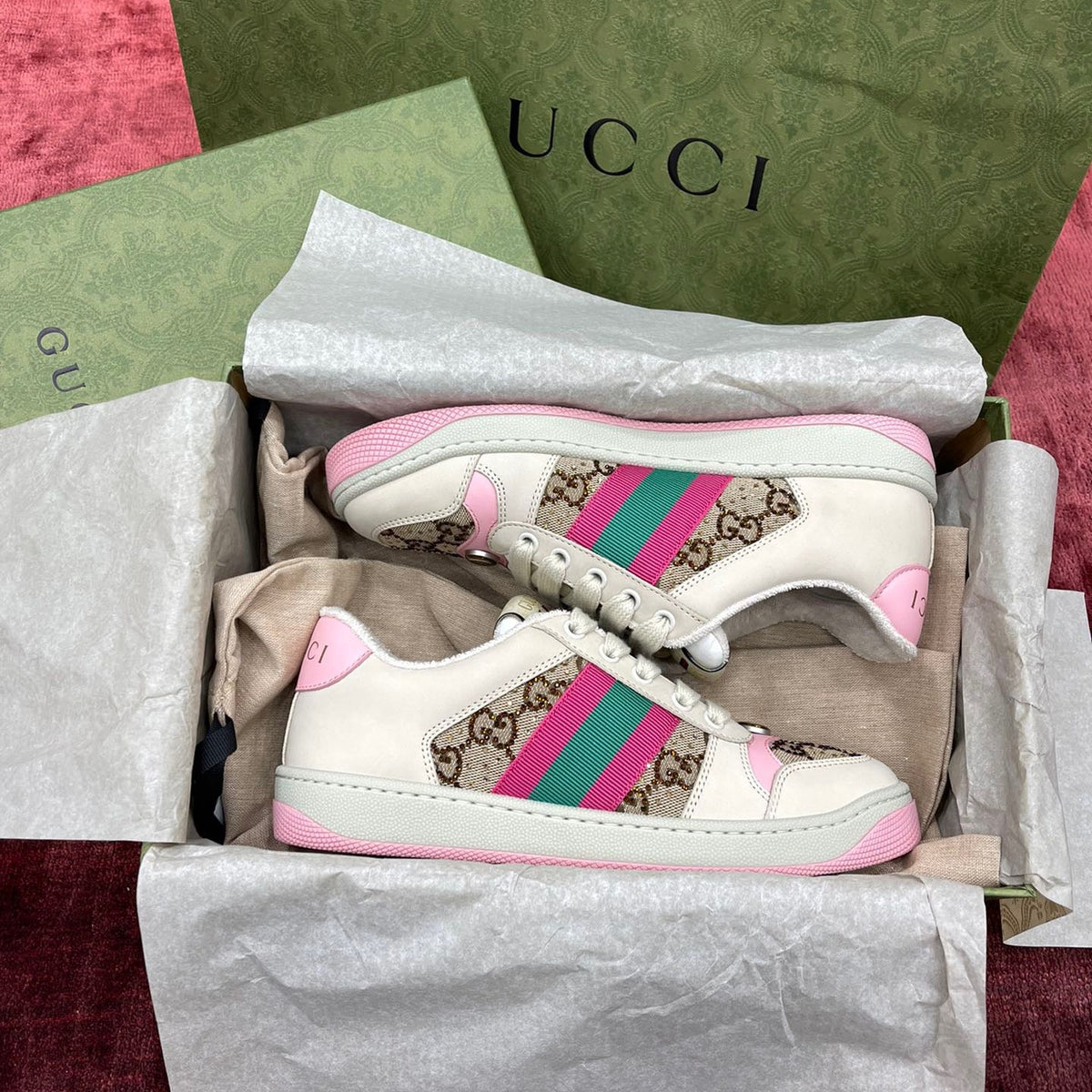 GG SCREENER LEATHER SNEAKERS