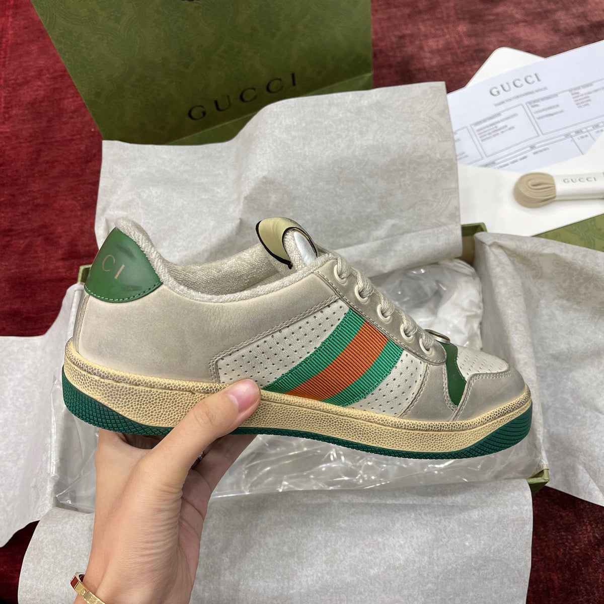 GG SCREENER LEATHER SNEAKERS