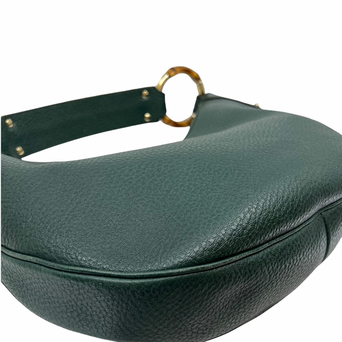 Gucci Pebbled Calfskin Bamboo Ring Hobo