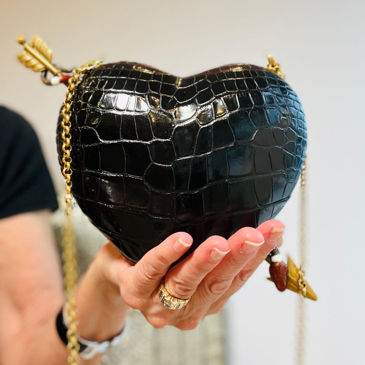 Gucci Limited Edition Heart and Arrow Crocodile Bag NEW