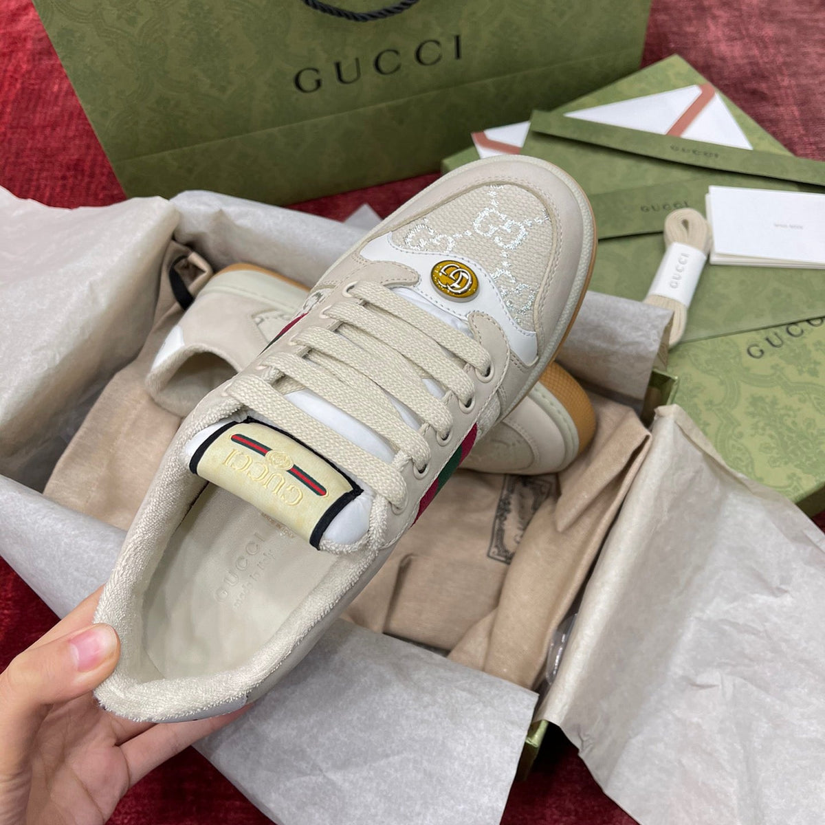 GG SCREENER LEATHER SNEAKERS