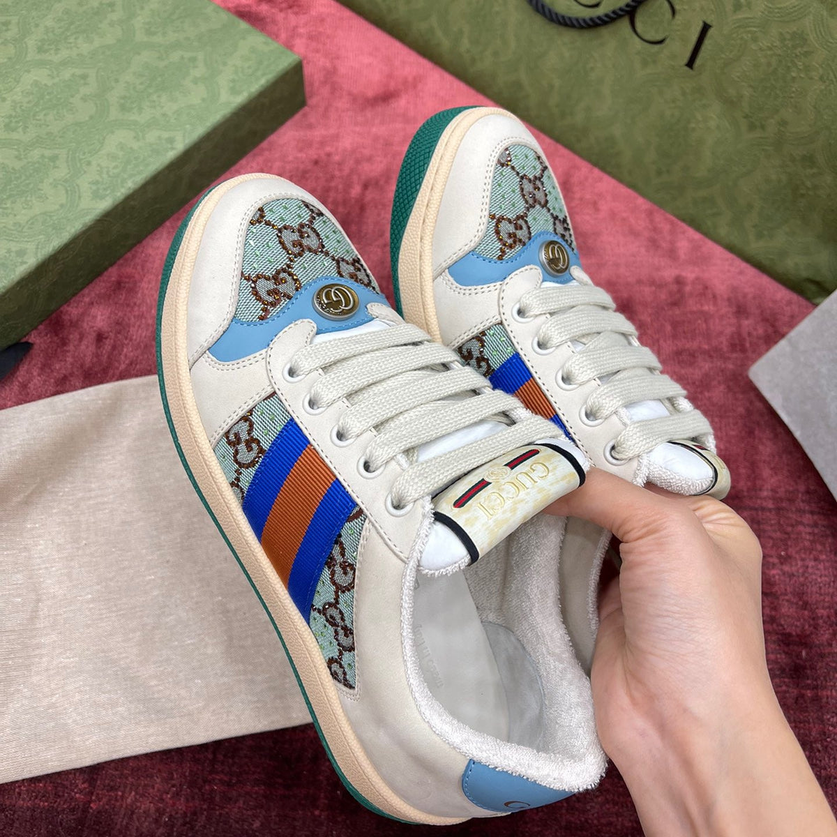 GG SCREENER LEATHER SNEAKERS