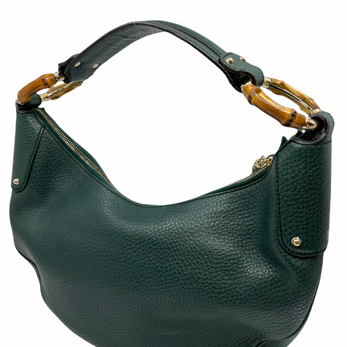 Gucci Pebbled Calfskin Bamboo Ring Hobo