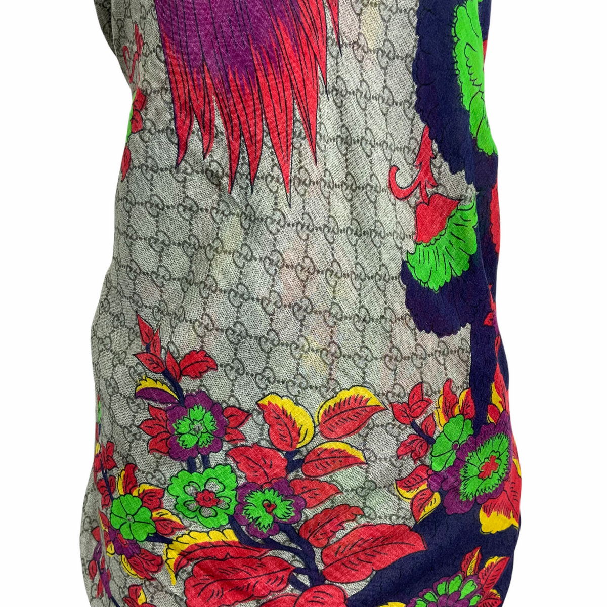 Gucci Monogram Floral Print Shawl Scarf