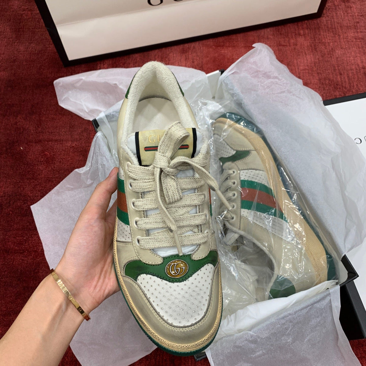 GG SCREENER LEATHER SNEAKERS