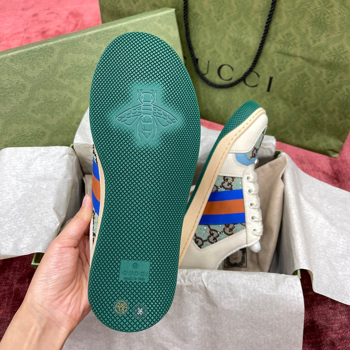 GG SCREENER LEATHER SNEAKERS