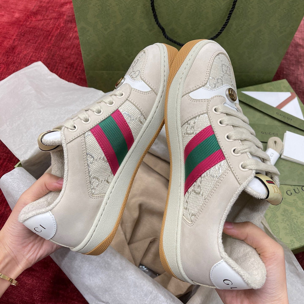GG SCREENER LEATHER SNEAKERS