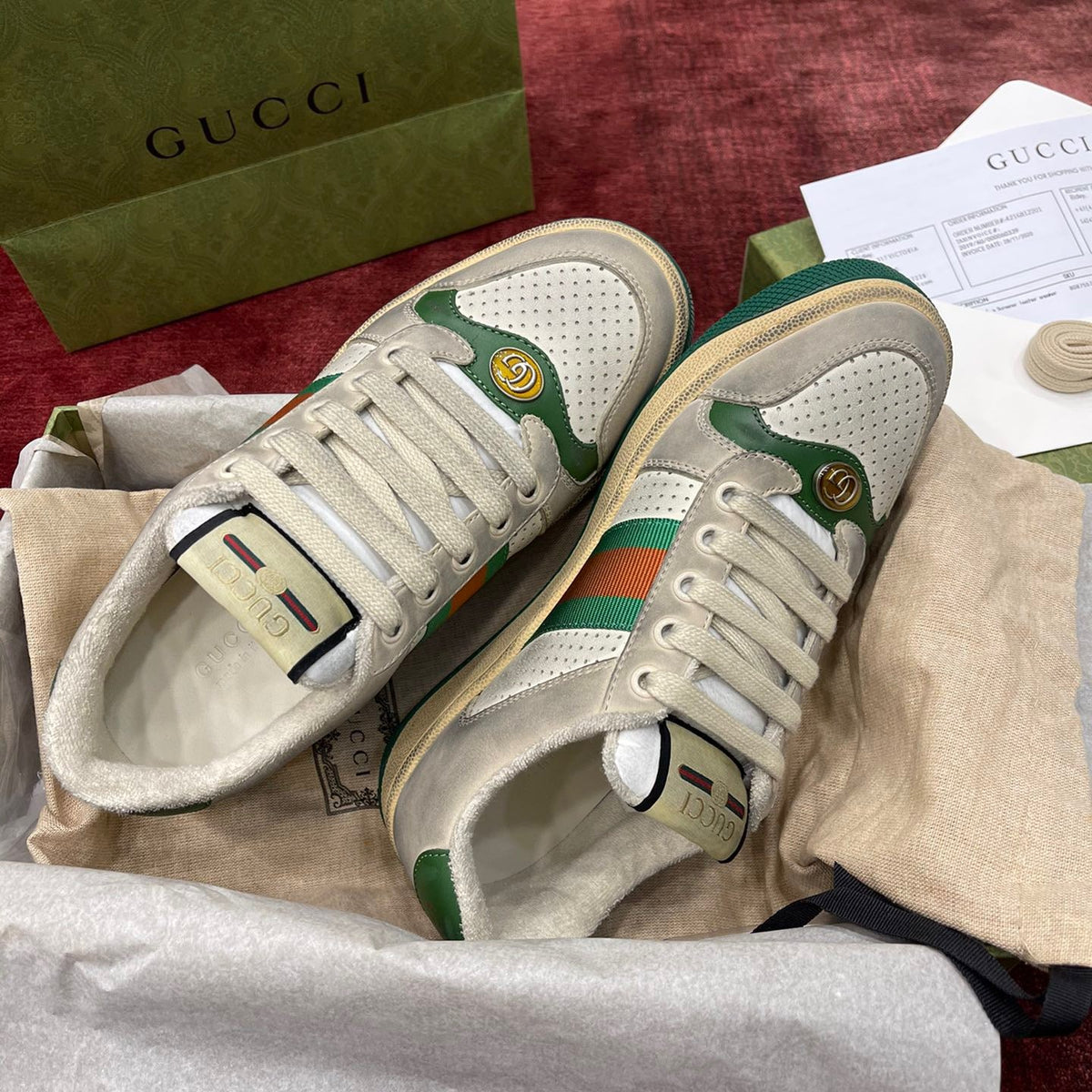 GG SCREENER LEATHER SNEAKERS