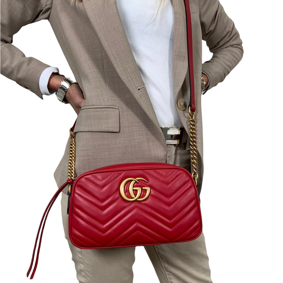 Gucci GG Marmont Small Matelassé Shoulder Bag NEW