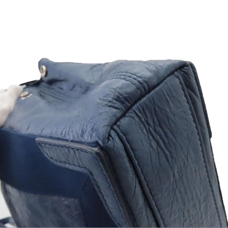 balenciaga Navy Cabas XS Leather Tote
