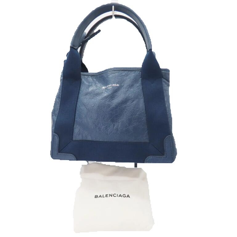 balenciaga Navy Cabas XS Leather Tote