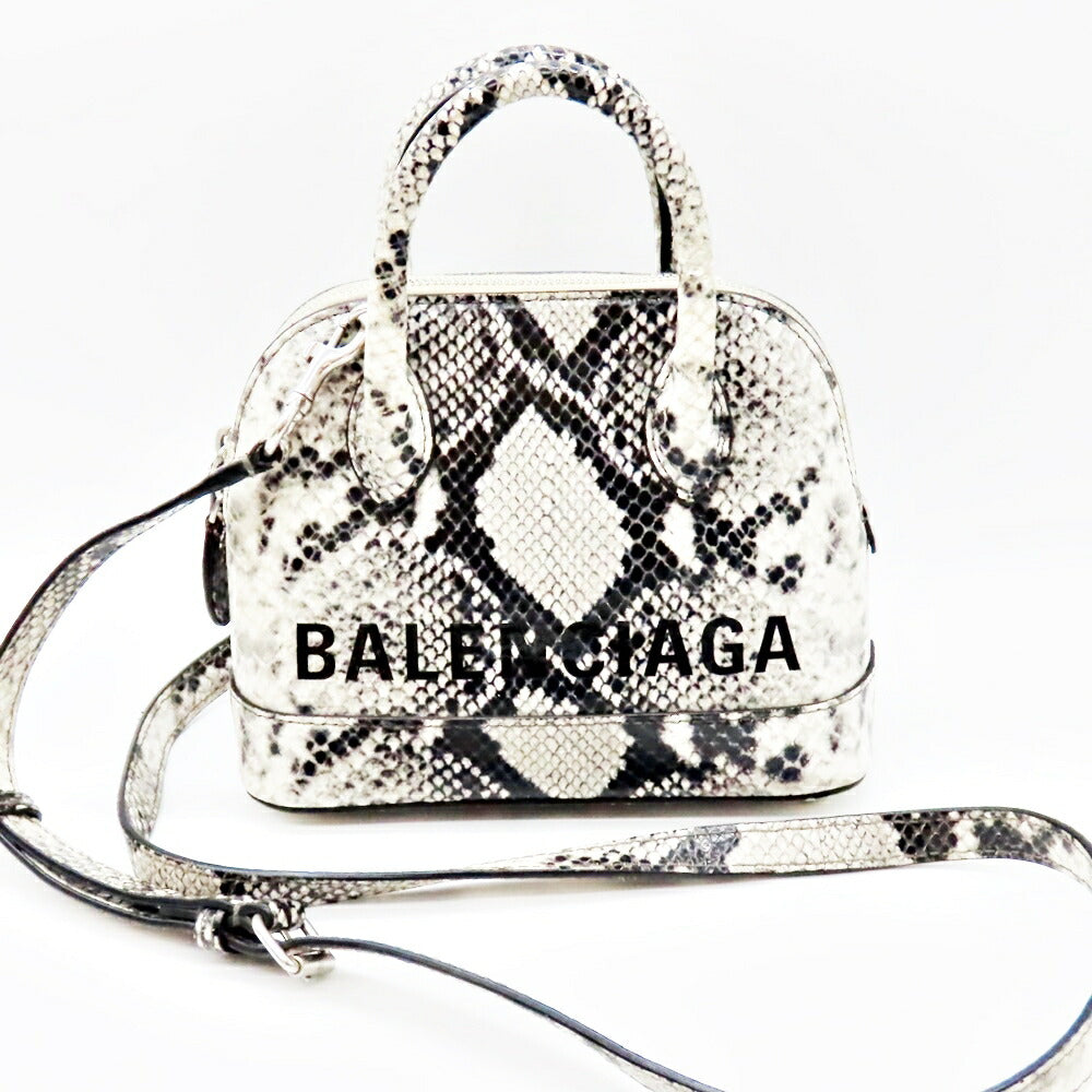 balenciaga Ville Top Handle XXS Python Embossed