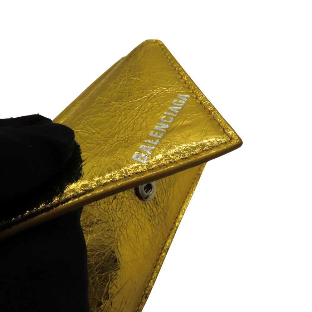 balenciaga Lambskin Mini Wallet Gold