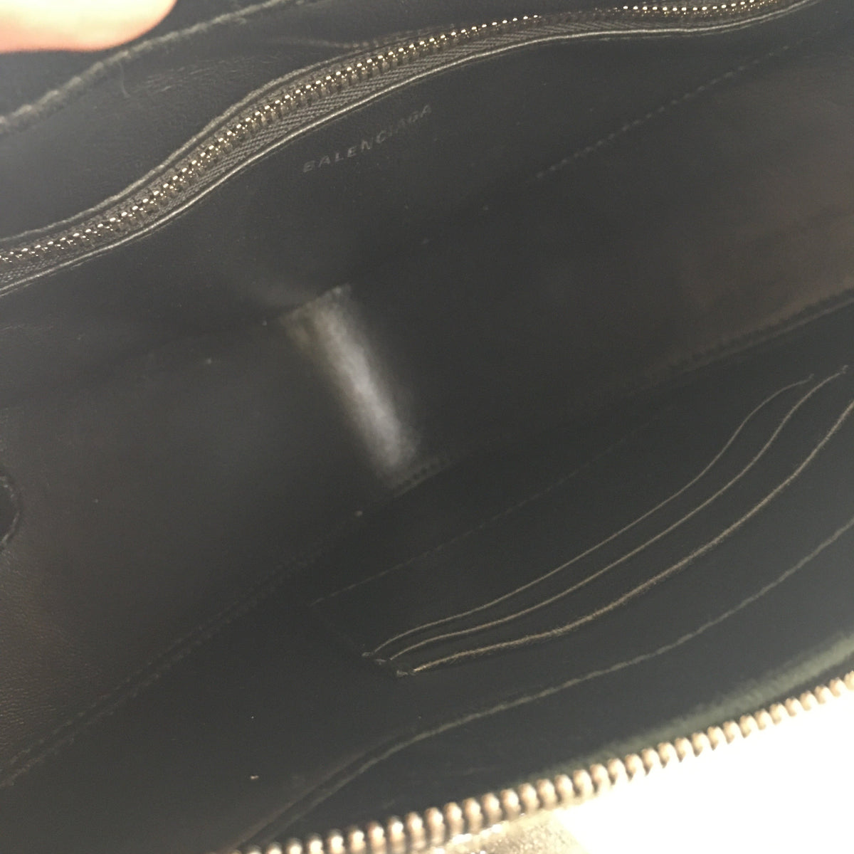 balenciaga Triangle Handbag in Metallic Leather