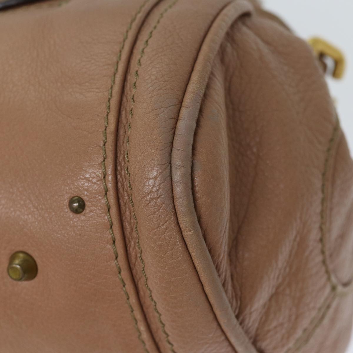 Chloe Paddington Hand Bag Leather Beige ki4345