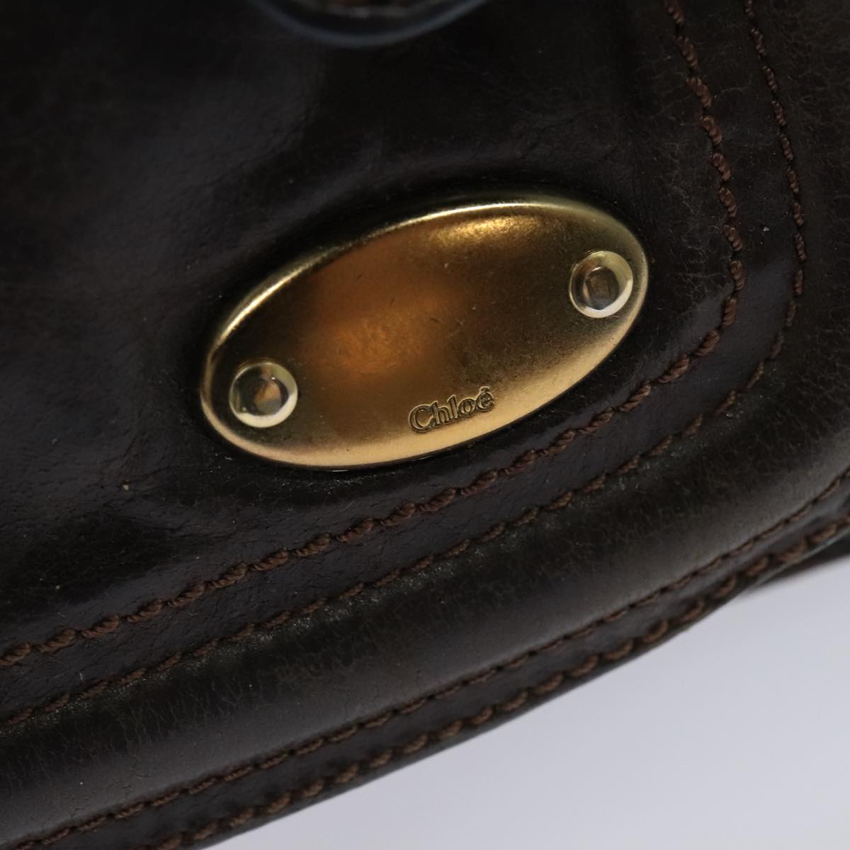 Chloe Bay Hand Bag Leather Brown ki5335