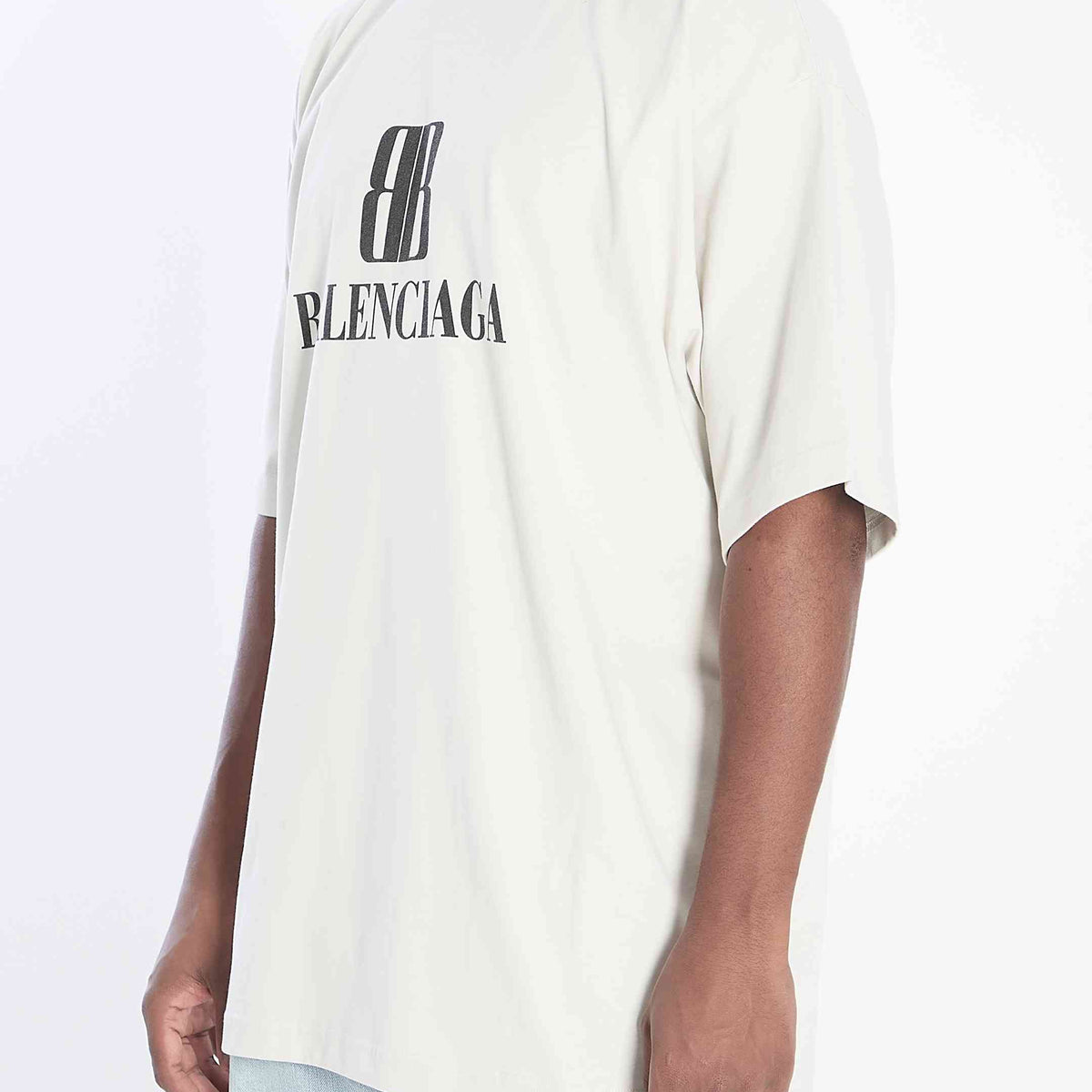 Balenciaga Men Bb T-Shirt In Cotton