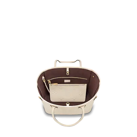 Neverfull MM Monogram Empreinte Leather In Cream