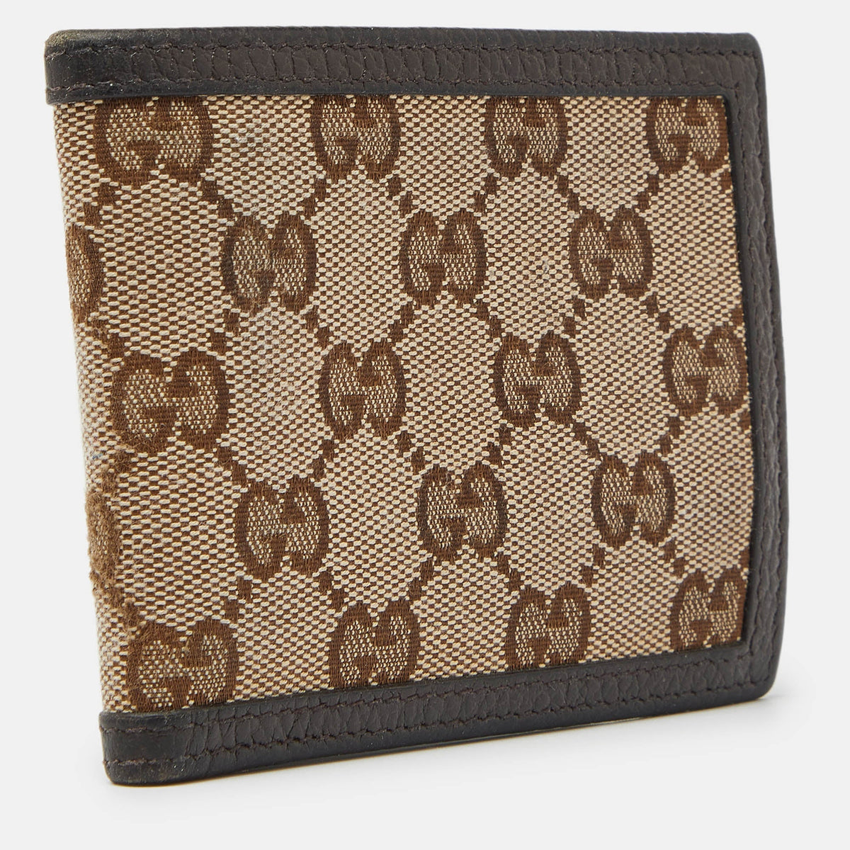 GUCCI Beige/Brown GG Canvas and Leather Bifold Wallet