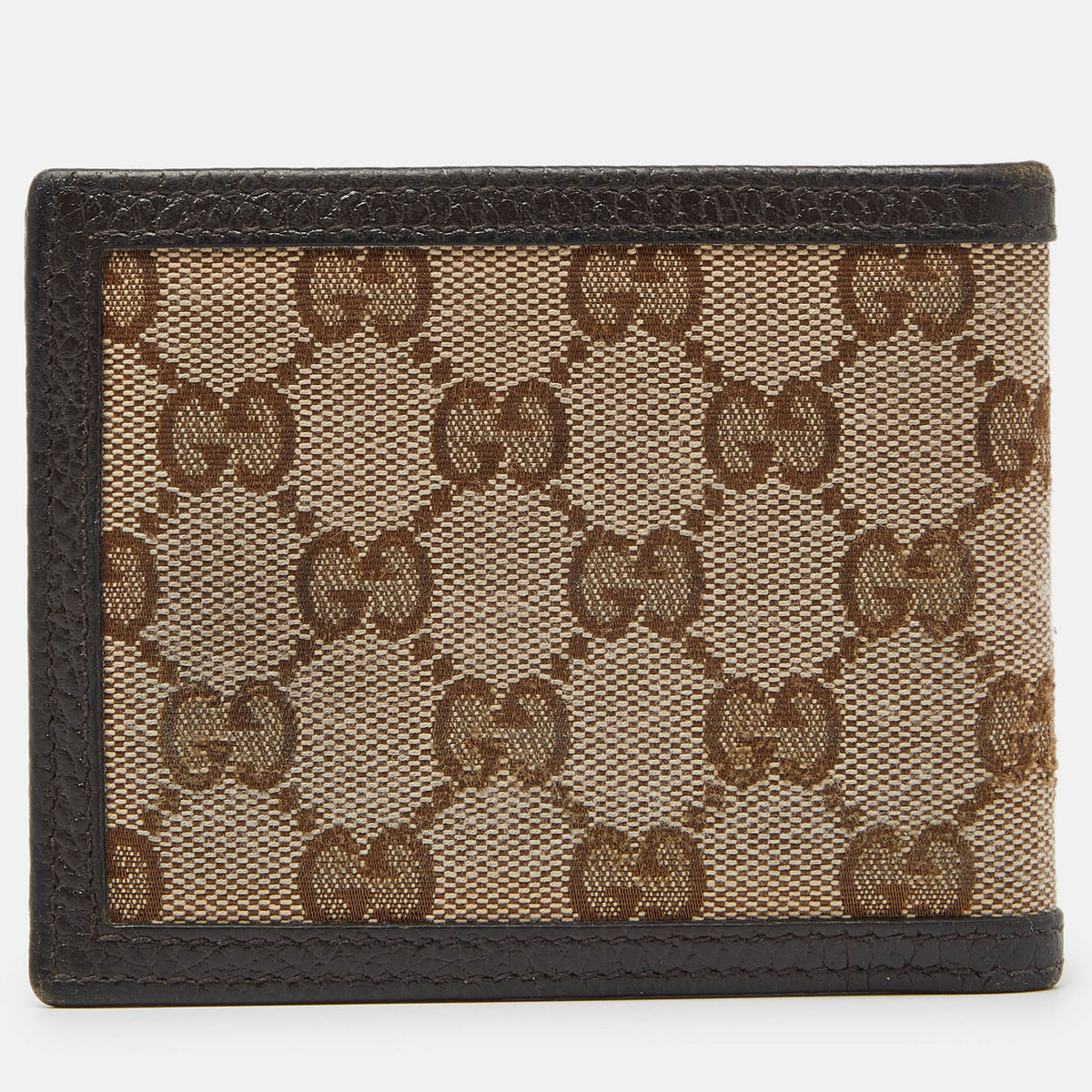 GUCCI Beige/Brown GG Canvas and Leather Bifold Wallet