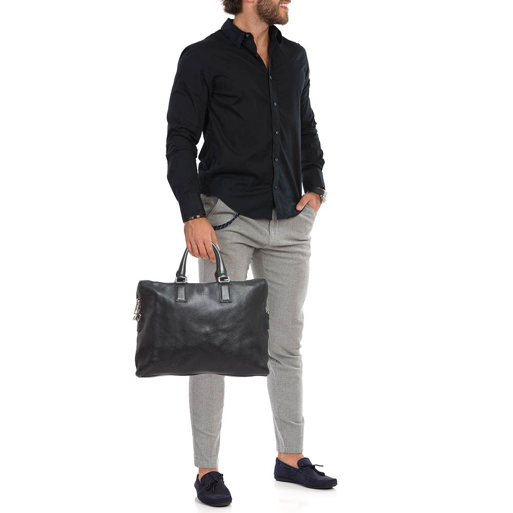 GUCCI Black Leather Briefcase Bag