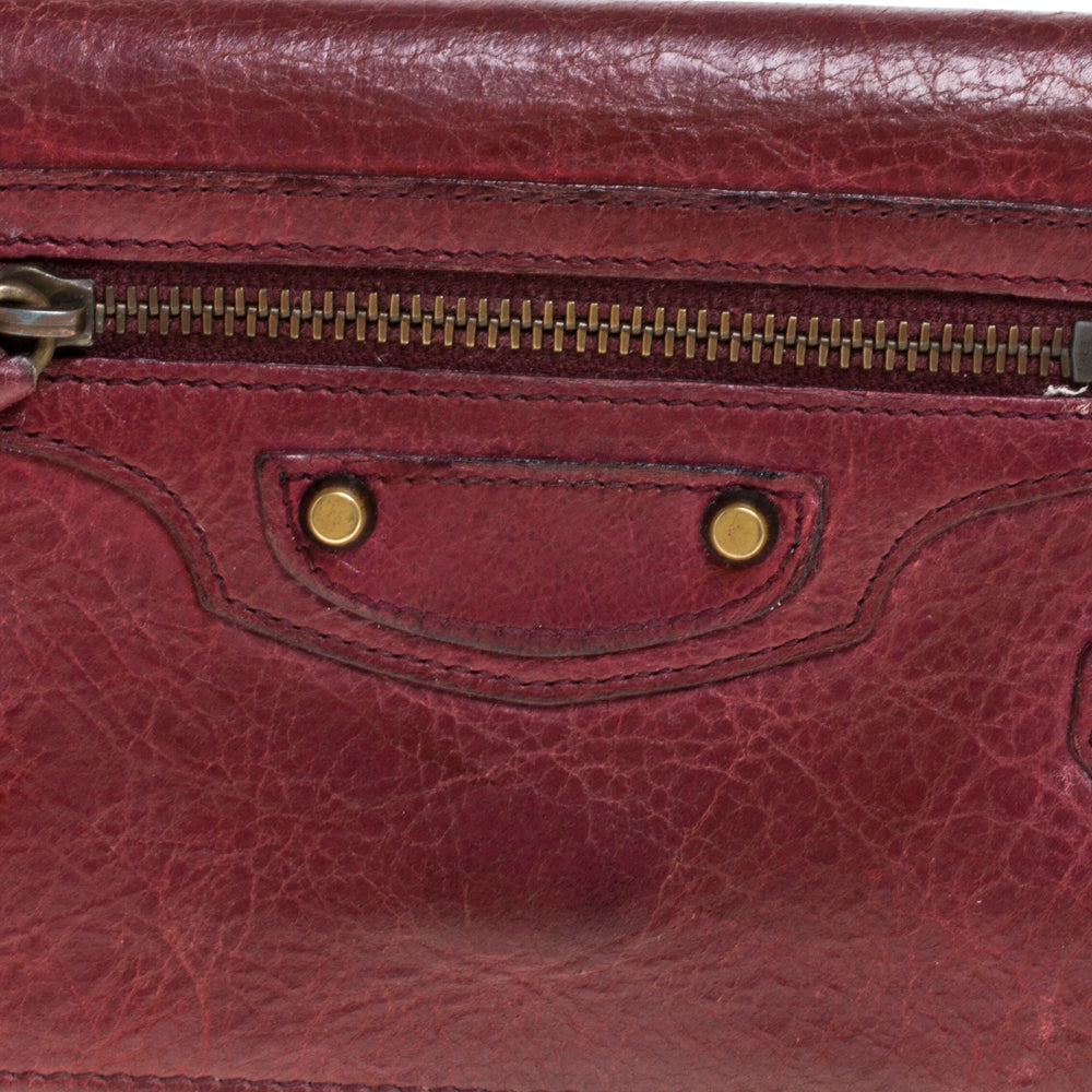 balenciaga Bordeaux Leather City Wallet