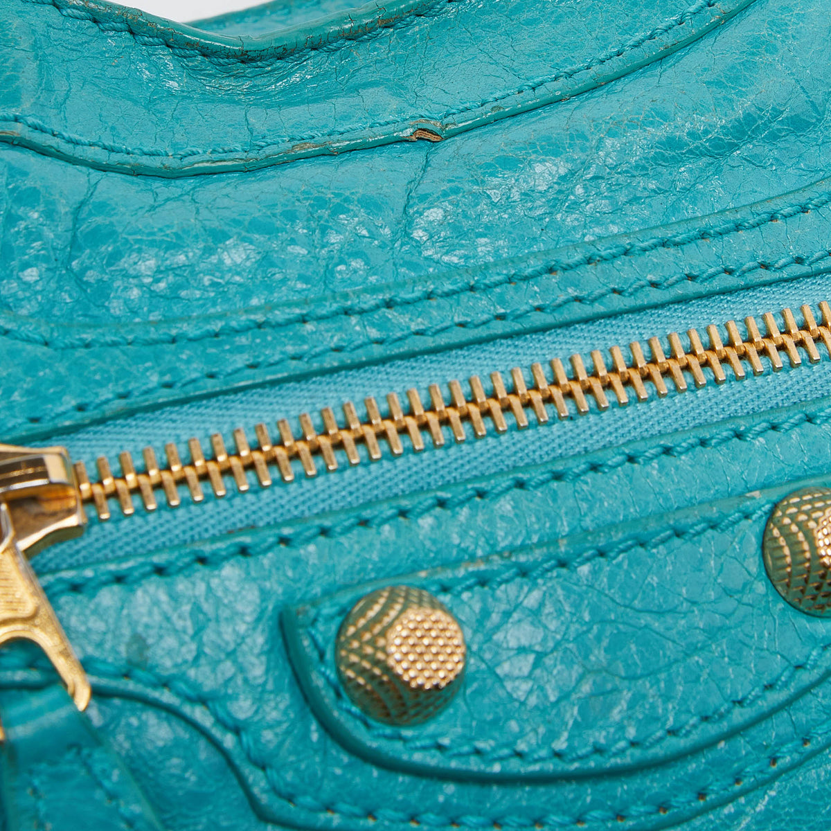 balenciaga Bleu Tropical Leather Mini Classic City Bag