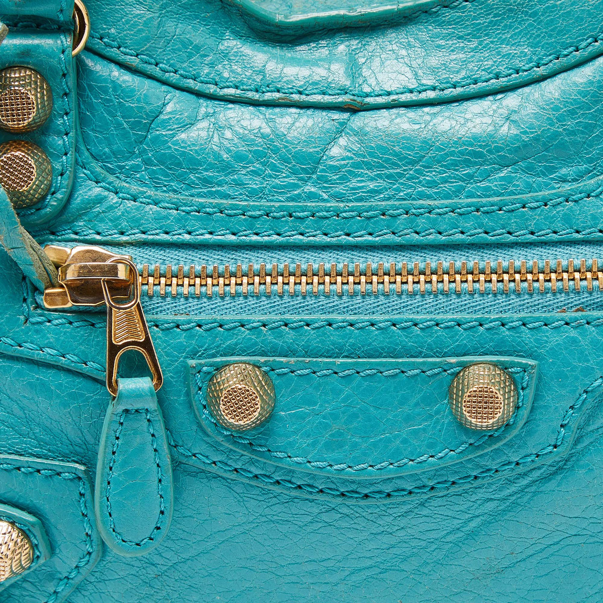 balenciaga Bleu Tropical Leather Mini Classic City Bag