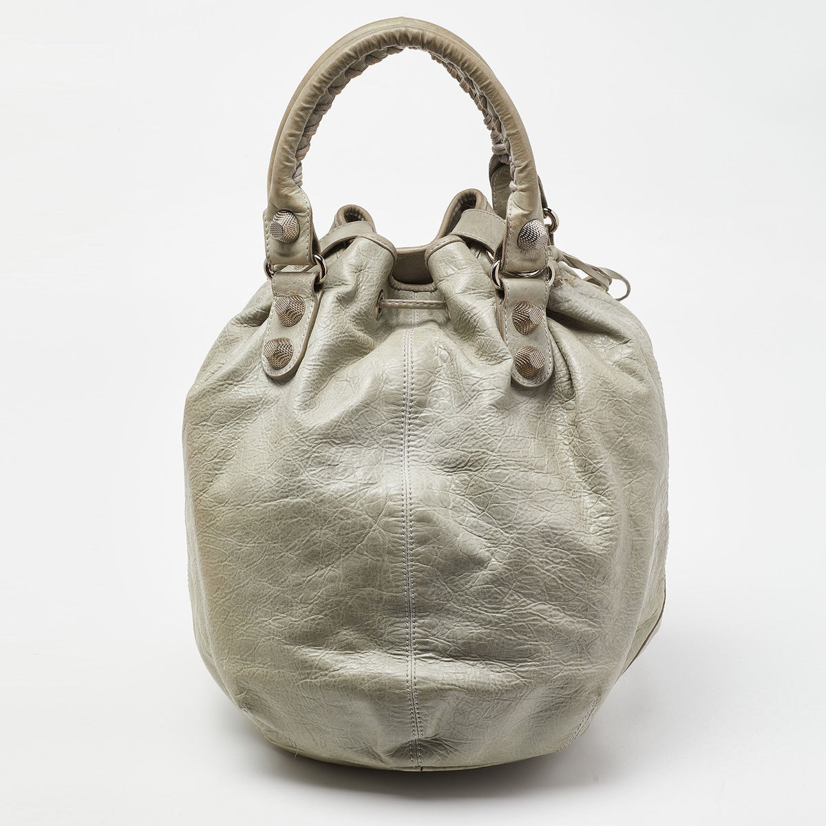 balenciaga Argent Leather GSH Pompon Hobo