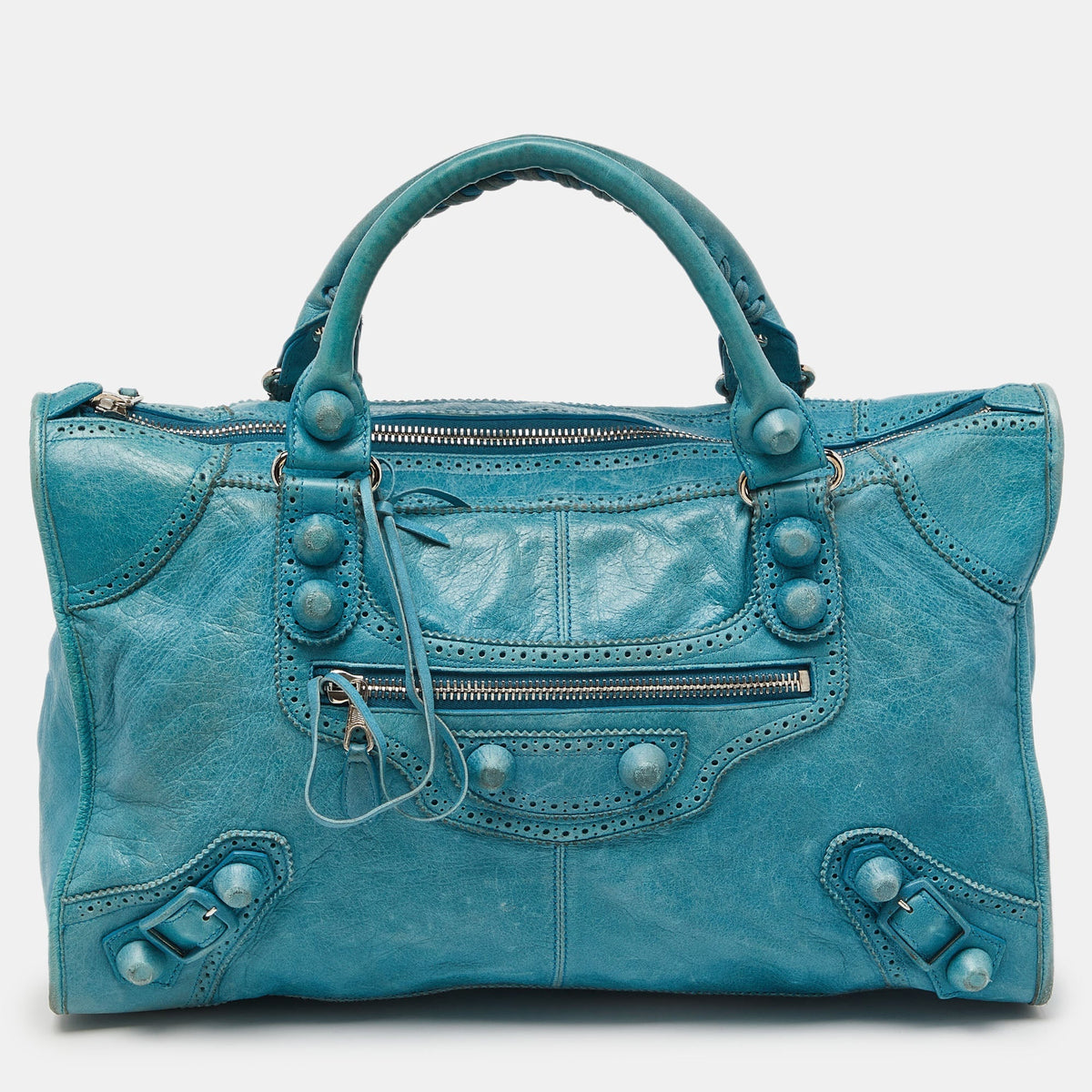 balenciaga Cyclade Leather Brogues Work Tote