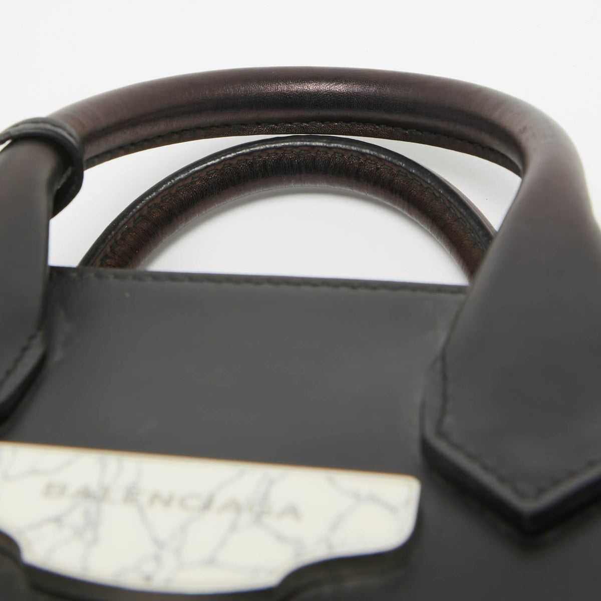 balenciaga Black Leather Mini All Afternoon Tote