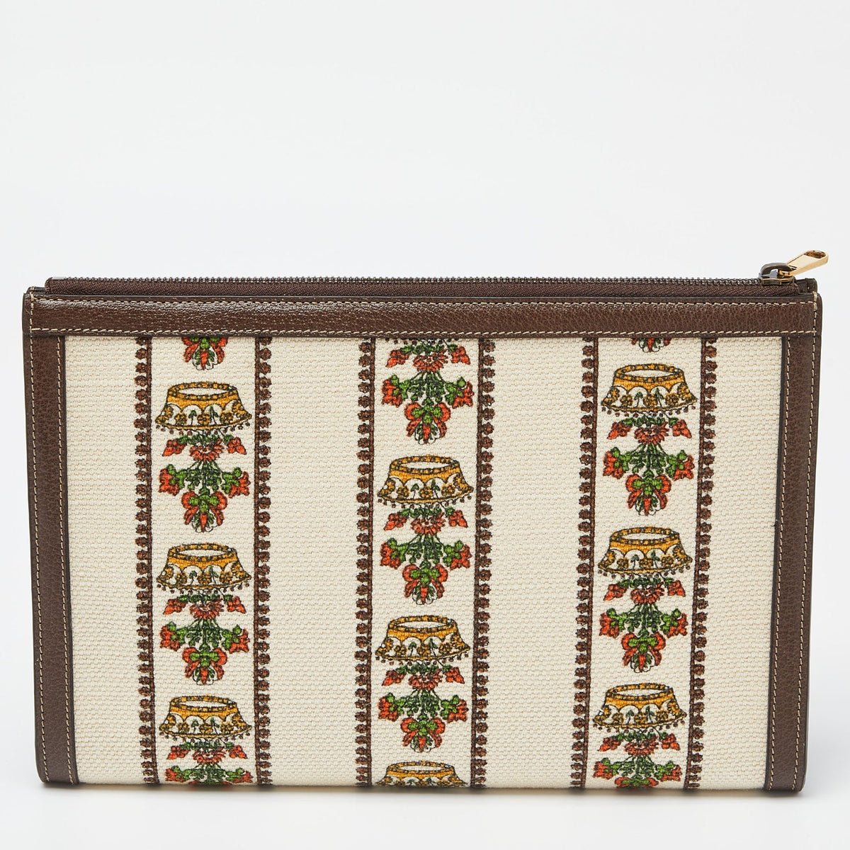 GUCCI Multicolor Canvas and Leather "Music Is Mine" Zip Pouch