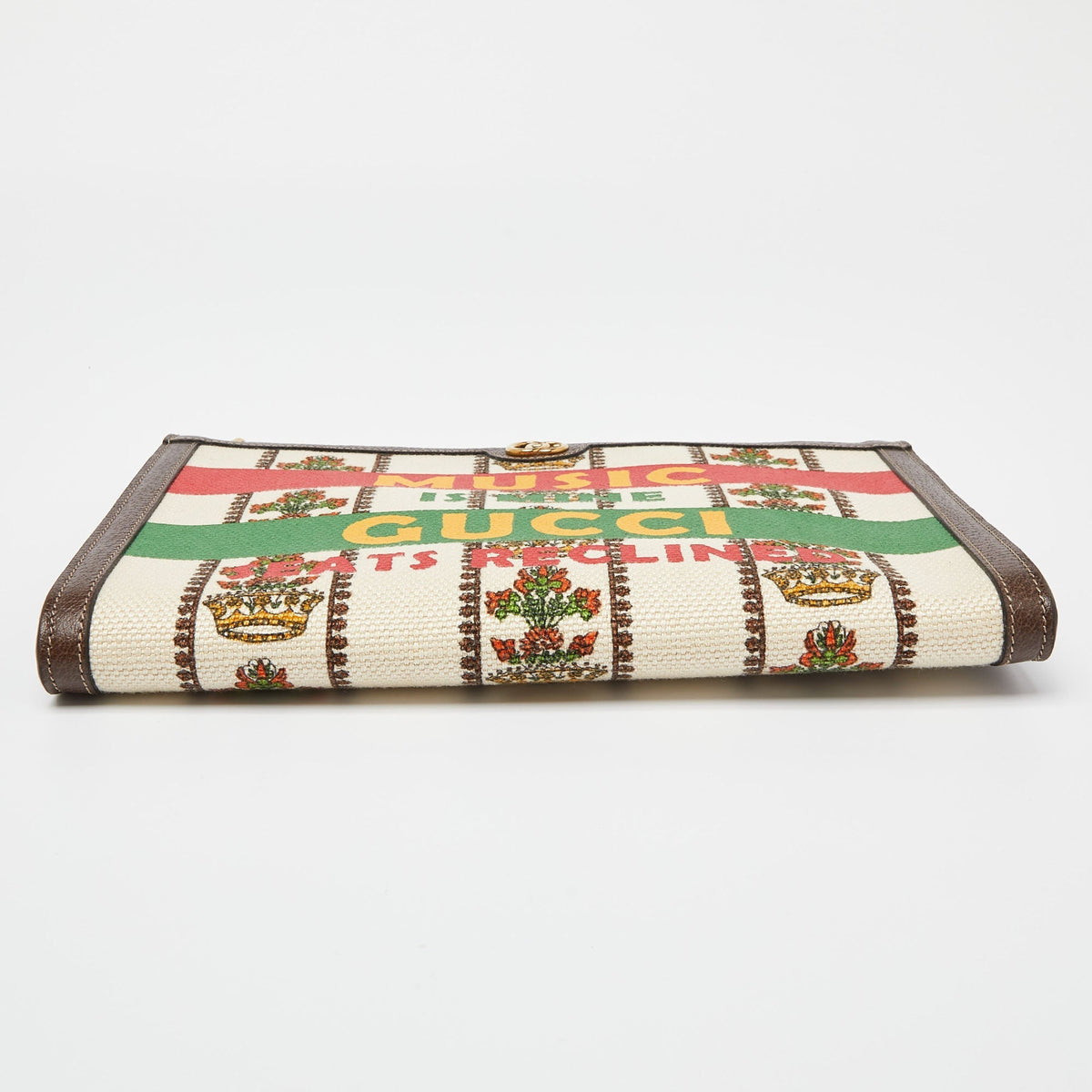 GUCCI Multicolor Canvas and Leather "Music Is Mine" Zip Pouch
