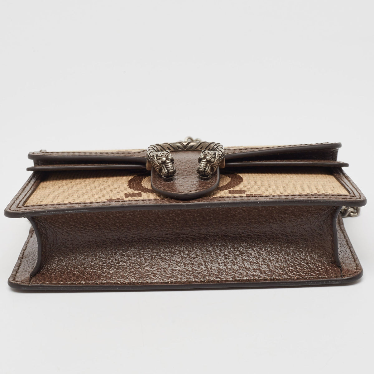 GUCCI Brown Jumbo GG Canvas and Leather Super Mini Dionysus Shoulder Bag