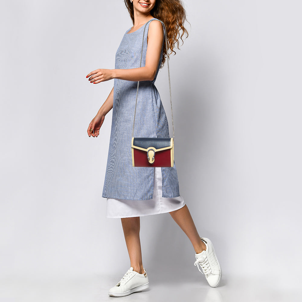 GUCCI Tri Color Leather Mini Dionysus Shoulder Bag