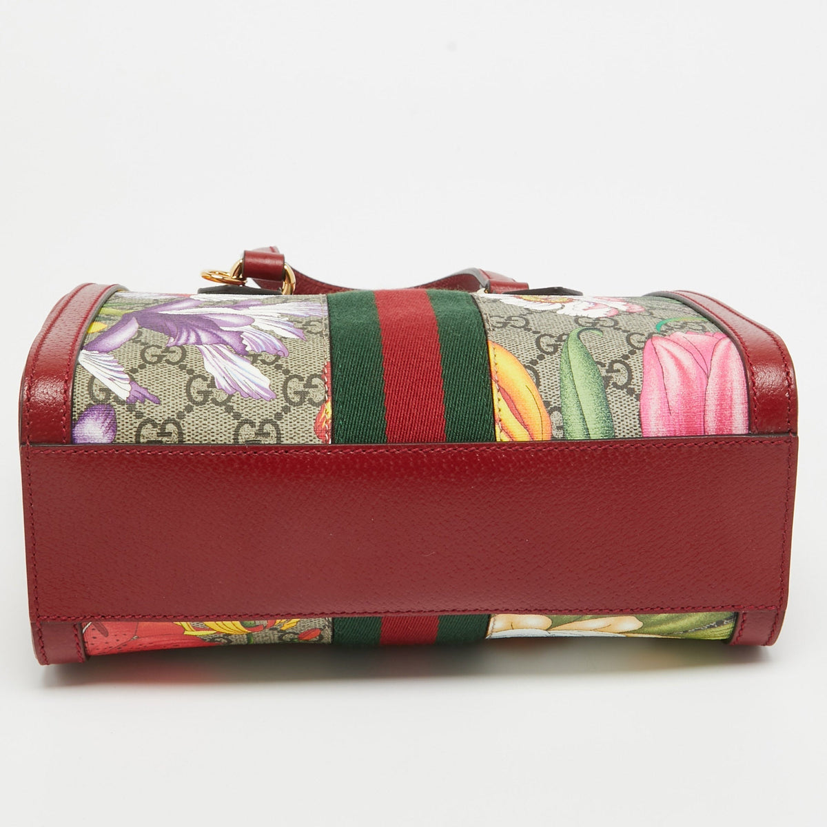 GUCCI Multicolor Floral GG Supreme Canvas Small Ophidia Tote