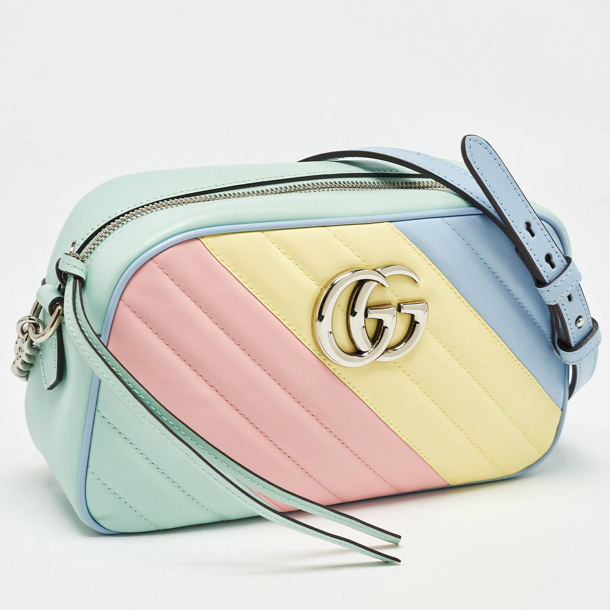GUCCI Multicolor Matelasse Leather Small GG Marmont Shoulder Bag