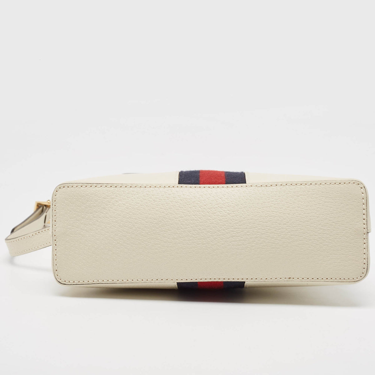 GUCCI White Leather Small Ophidia Shoulder Bag