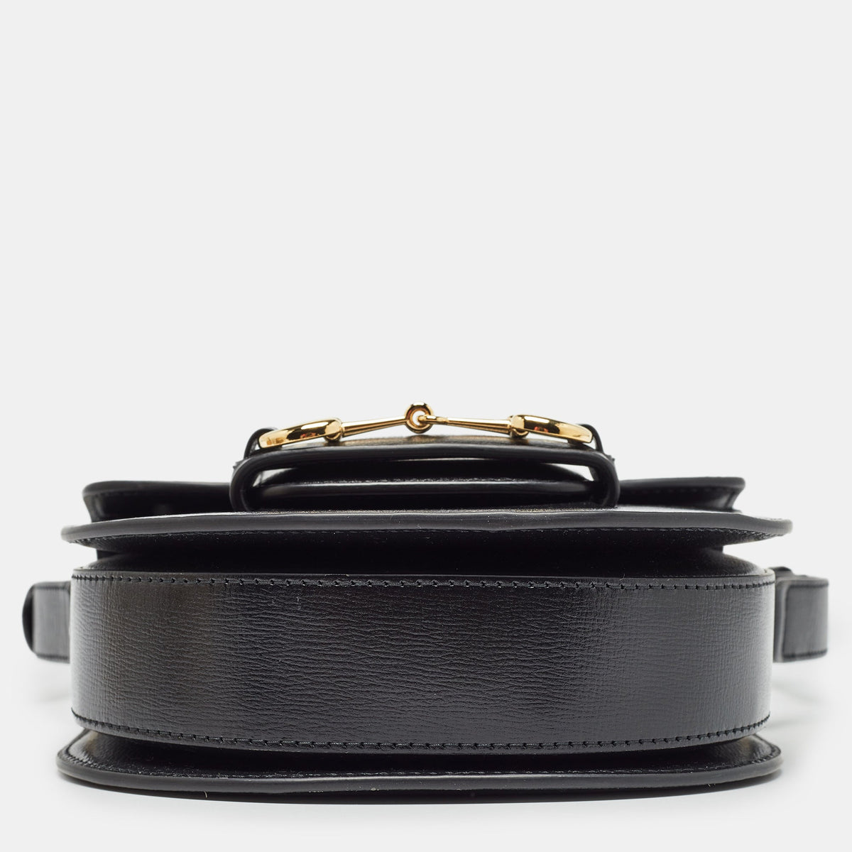 GUCCI Black Leather Mini Horsebit 1955 Rounded Bag