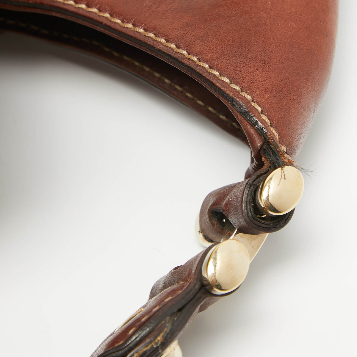 GUCCI Brown/Beige GG Canvas and Leather Horsebit Flap Hobo