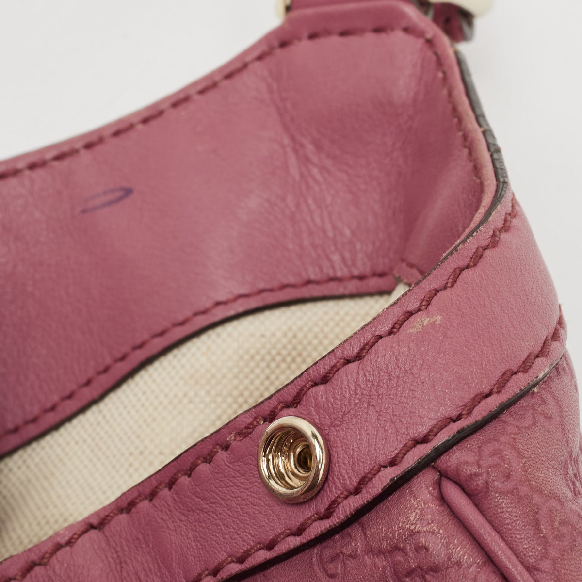 GUCCI Dark Pink ssima Leather Medium Sukey Tote