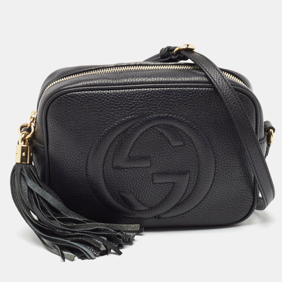 GUCCI Black Leather Small Soho Disco Crossbody Bag