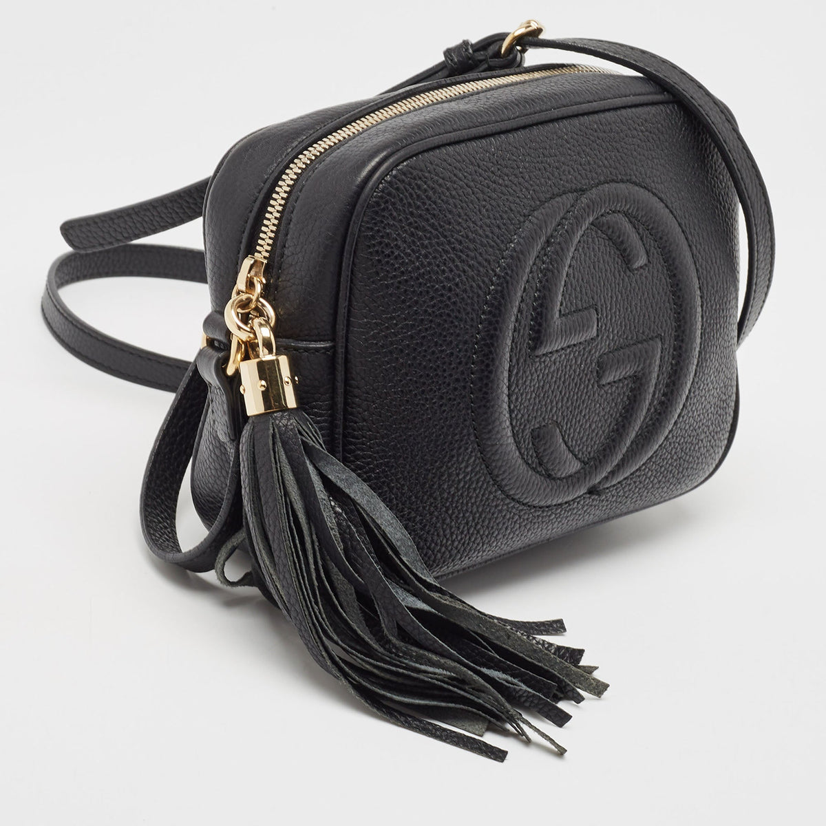 GUCCI Black Leather Small Soho Disco Crossbody Bag