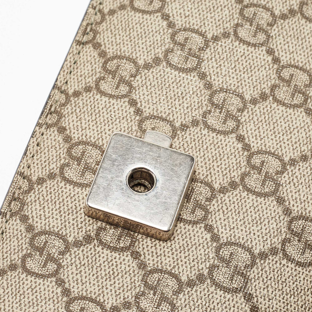 GUCCI Beige/Blue GG Supreme Canvas and Suede Medium Dionysus Shoulder Bag
