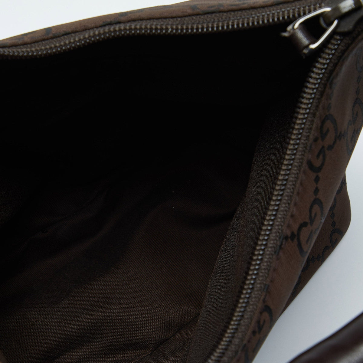 GUCCI Brown GG Nylon Small Hobo