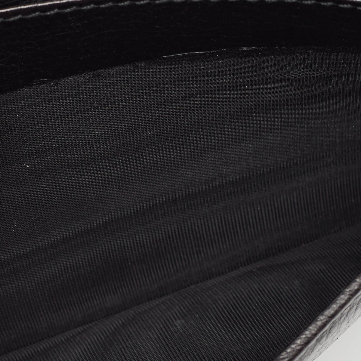 GUCCI Black ssima Leather Continental Wallet