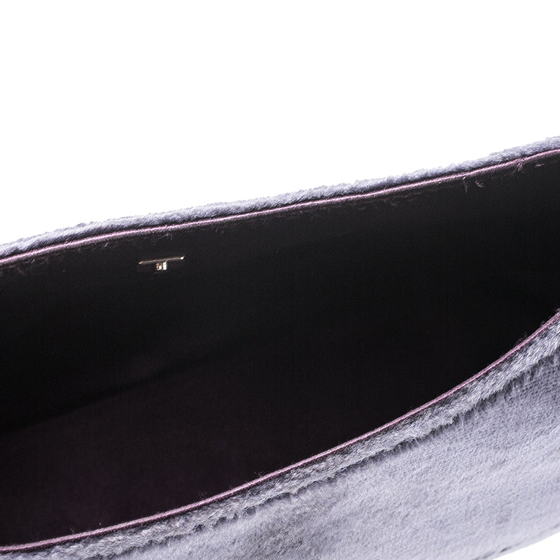 Gucci Purple Velvet Bamboo Top Handle Bag